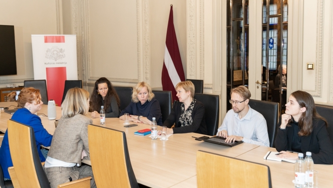 Kultūras ministres Agneses Lāces un nevaldības organizāciju pārstāvju tikšanās par Ukrainas civiliedzīvotāju integrācijas jautājumiem, foto: Oskars Artūrs Upenieks