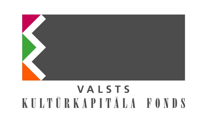 Logotips ar krāsainu ornamentu, uzraksts: valsts kultūrkapitāla fonds