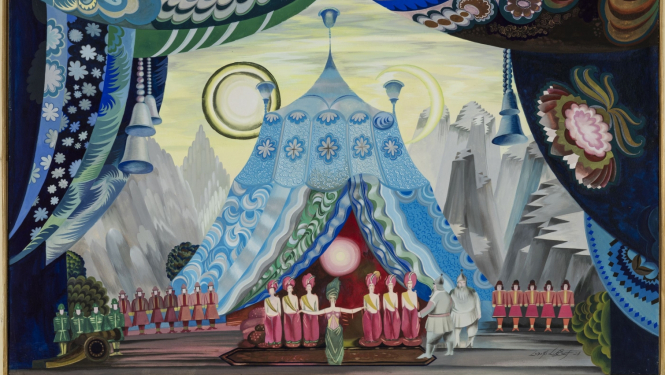 Ludolfs Liberts. Dekorāciju mets. 1928. Kartons, guaša. Latvijas Nacionālā mākslas muzeja kolekcija. Publicitātes foto