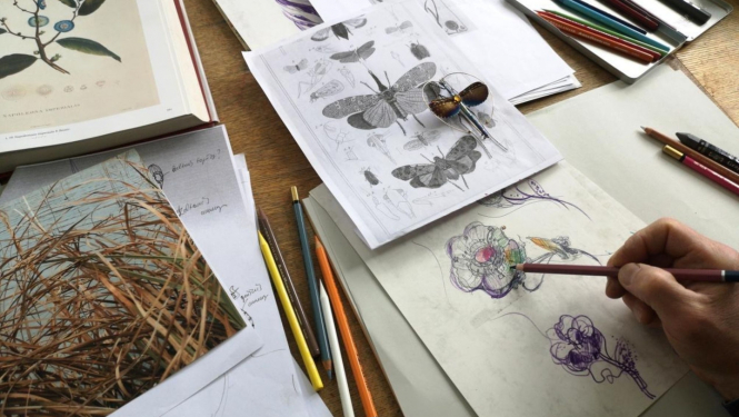 Ilustrācija Rotu mākslas biedrības grupas izstādei “Pieskāriens”. Publicitātes foto