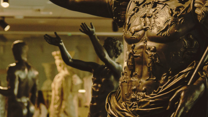 Skats no LNMM Antīkās un renesanses tēlniecības nolējumu ekspozīcijas “Skulptūru mežs”., foto: Elīna Lieltīruma