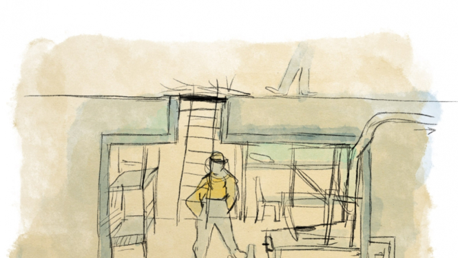 Zīmējums - zēns istabā