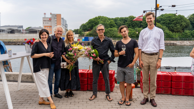 Izstādes “Jūrā pie Liepājas pazudis cilvēks” dalībnieki.