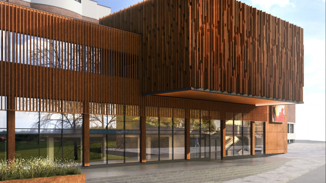 Valmieras teātra pārbūves vizualizācija.