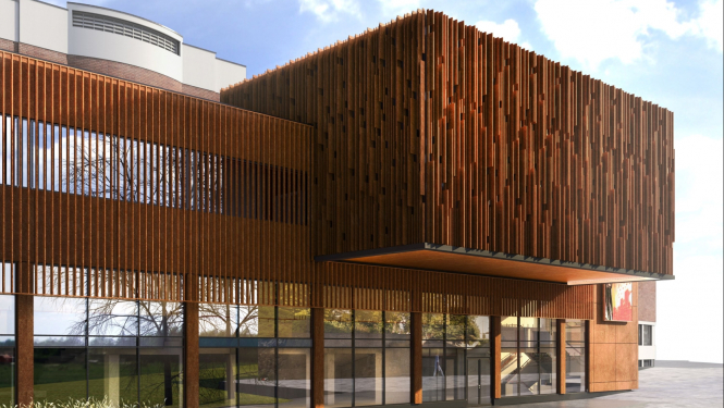 Valmieras teātra pārbūves vizualizācija.