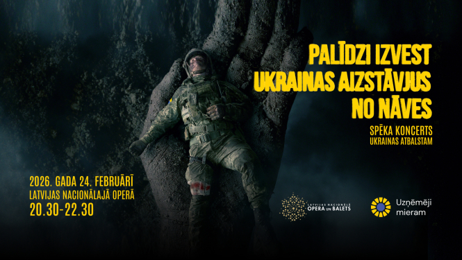 Attēls ar guļošu, ievainotu karavīru kara laukā un teksts: Palīdzi izvest Ukrainas aizstāvjus no nāves