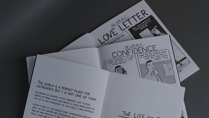 Iznākusi komiksu grāmata par introverto latviešu rakstnieku “Life of I.”