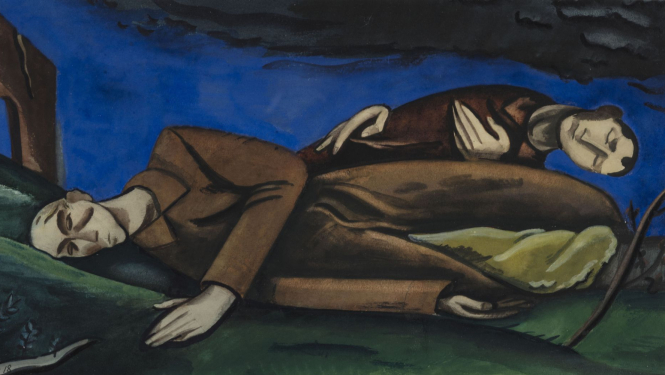 Jēkabs Kazaks. Uz ežiņas galvu liku. 1918. Kartons, tempera. LNMM kolekcija. Publicitātes foto