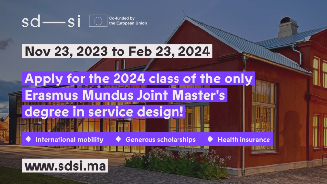 Starptautiskās maģistra līmeņa programmas “Pakalpojumu dizaina stratēģijas un inovācijas” (SDSI) baneris