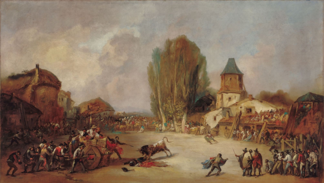 Glezna, kur attēlotas vēršu cīņas