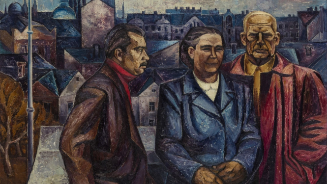 Gunārs Cīlītis. Pašportrets ar vecākiem. 1968. Audekls, eļļa. LNMM kolekcija. Publicitātes foto