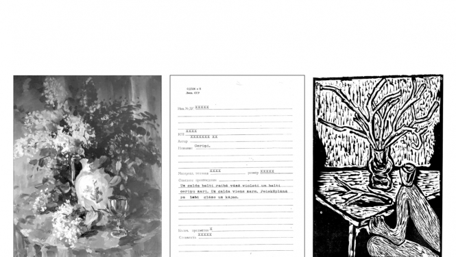 Hanele Zane Putniņa. Eksponāts pēc apraksta 2. 2023. Linogriezums. Autores īpašums. Publicitātes foto