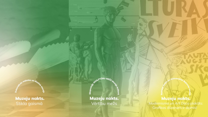 Reklāmas plakāts akcijai “Muzeju nakts 2025” mākslas muzejos. Dizains: Anna Ceipe