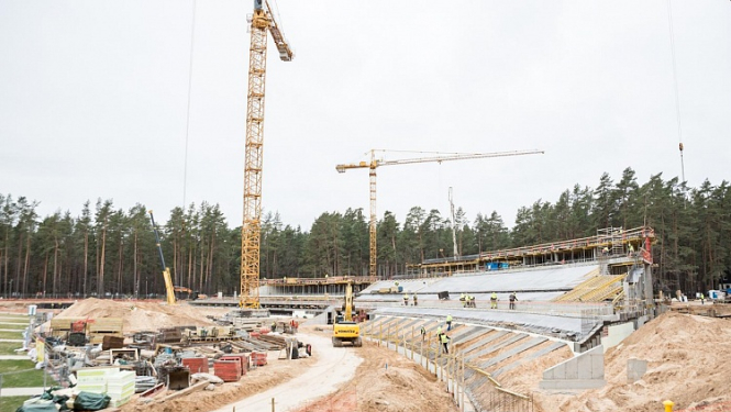 Mežaparka jaunās estrādes būvdarbi apsteidz plānoto darbu grafiku par aptuveni pusotru mēnesi