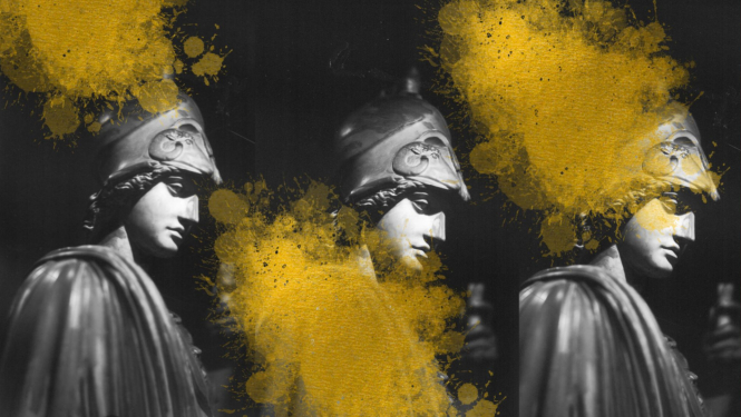 Fragments no ekspozīcijas “Skulptūru mežs”. Attēls no Armanda Andžes lielformāta fotogrāfiju pop-up darbnīcas Muzeju krātuvē