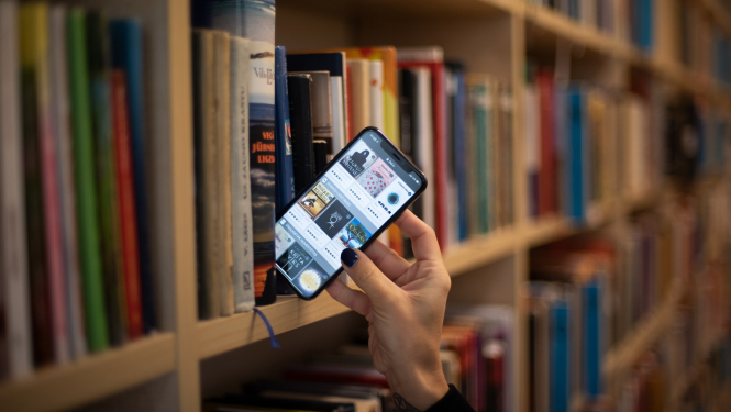 3td.lv e-grāmatu platforma viedtālruņa ekrānā