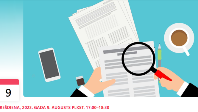 zīmējums ar papīra lapu un palielināmo stiklu