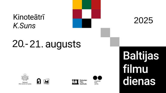 Plakāts "Baltijas filmu dienas 2025" – 20. un 21. augustā
