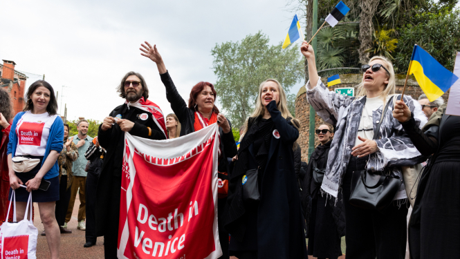 Baltijas protesta dalībnieki Venēcijā