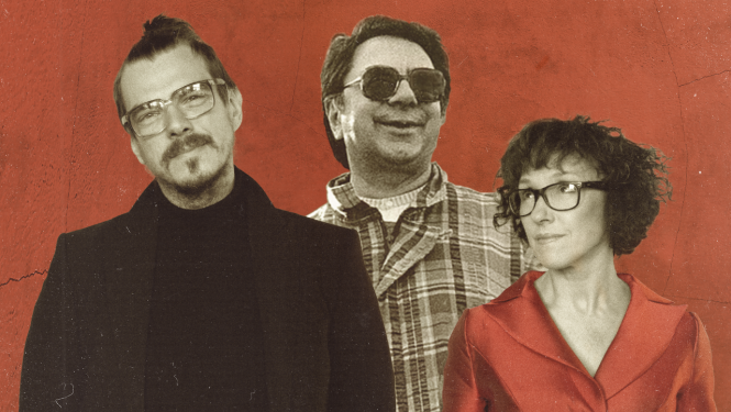 Dzejnieka Māra Čaklā, aktrises Karīnas Tatarinovas un mūziķa Roberta Dintera foto portreti