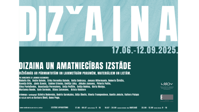 LMMDV izstādes "DIŽaina" vizuālais publicitātes attēls