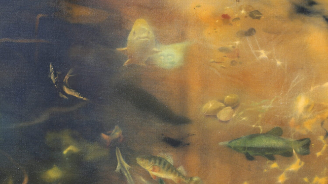 Glezna ar ūdeni un zivīm, autore: Ieva Putniņa, 2025. gads