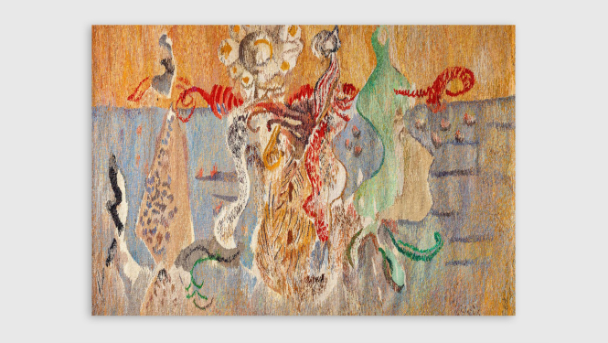 Darbs no izstādes - krāsu laukumi un abstraktas formas