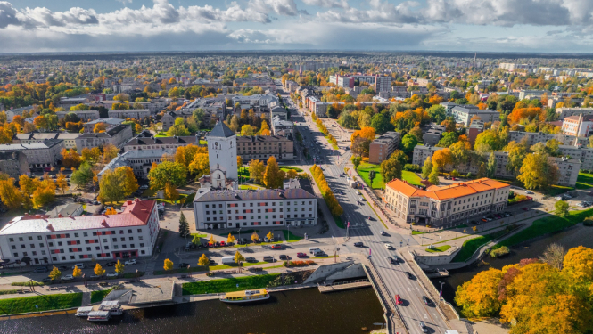 Skats uz Jelgavu no putna lidojuma