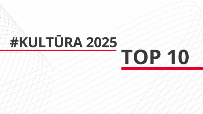 Teksts uz pelēcīgas krāsas fona: #Kultūra 2025 TOP 10