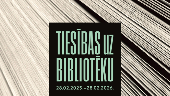 Teksts uz papīra fona: Tiesības uz bibliotēku