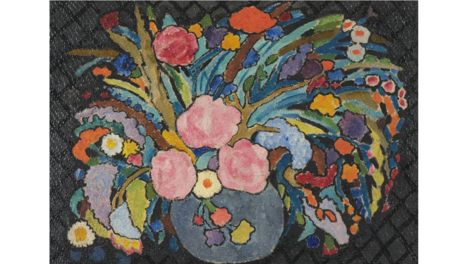 Glezna no puķu izstādes