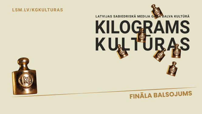 Kilograms kultūras vizuālais materiāls ar balvas attēlu un tekstu "Kilograms kultūras"