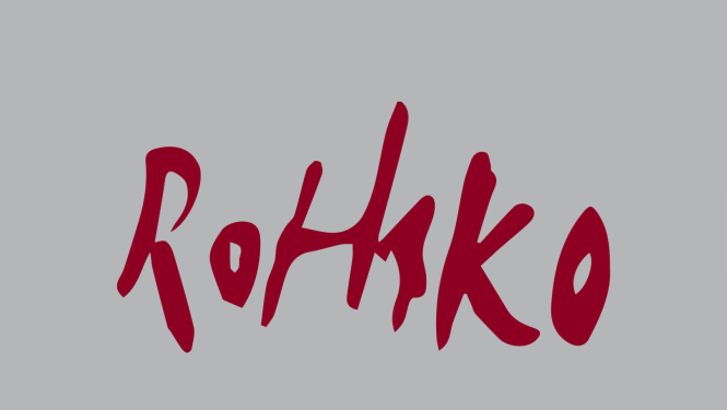 Sarkanas krāsas teksts uz pelēka fona - Rothko