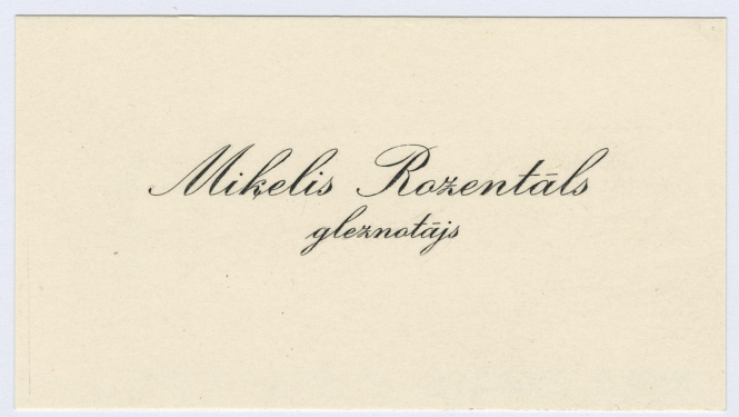 Miķeļa Rozentāla vizītkarte