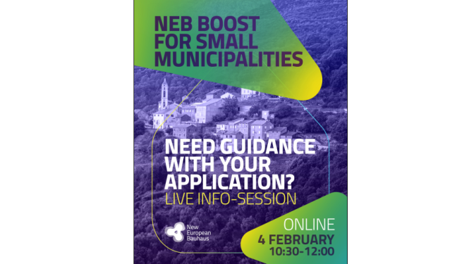 Attēls ar tekstu: NEB Boost for small municipalities