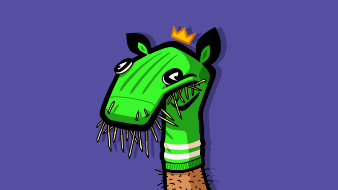 Jauniestudējuma “Karalis Ibī un citi monstri” vizuālais materiāls - zīmējums ar uz rokas uzvelkamu lelli