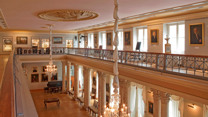 RVKM ekspozīcijas fragments. Kolonnu zāle. Foto: RVKM