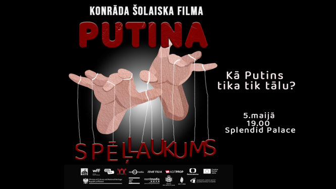 Filmas publicitātes attēls ar uzrakstu "Putina spēļlaukums"