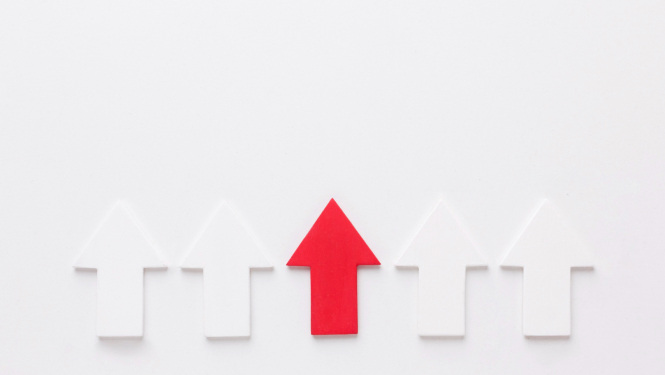 Vairākas augšup vērsta virziena bultas