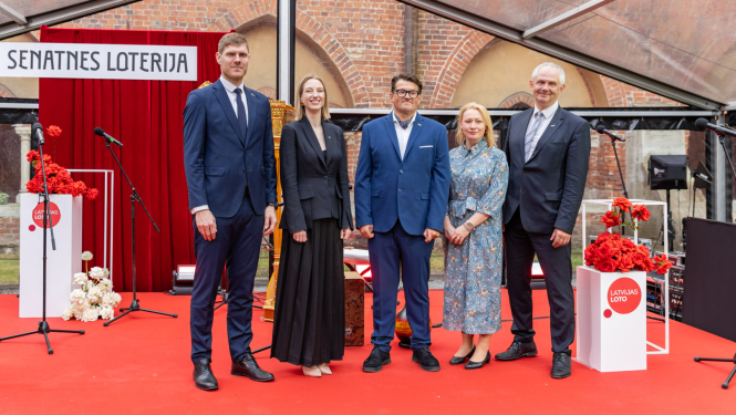  VAS “Latvijas Loto” organizētās loterijas ar sabiedriskā labuma mērķi "Senatnes loterija" atklāšanas pasākums Rīgas Doma dārzā