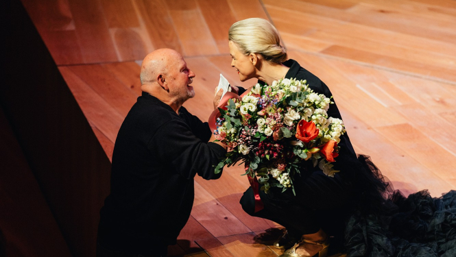 Komponisks Pēteris Vasks un ērģelniece Iveta Apkalna