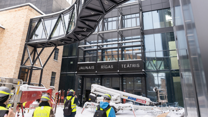 Jaunā Rīgas teātra (JRT) fasāde, foto: Oskars Artūrs Upenieks / Kultūras ministrija