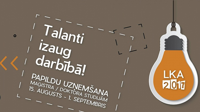 Papildu uzņemšana maģistra un doktora studijām Latvijas Kultūras akadēmijā