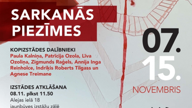 Afiša ar tekstu: Sarkanās piezīmes