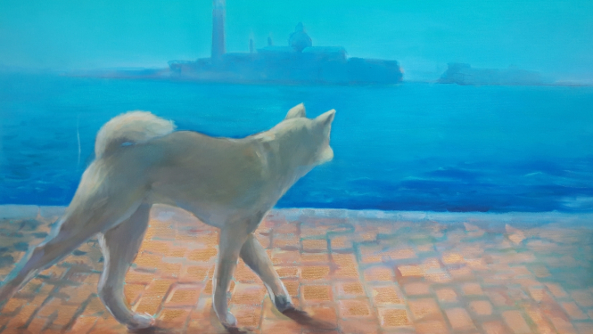 Ausmas Gašperes personālizstādes “Šeit un tagad” darbs.