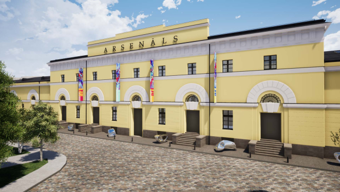 Latvijas Nacionālā mākslas muzeja izstāžu zāles “Arsenāls” arhitektūras vizualizācija