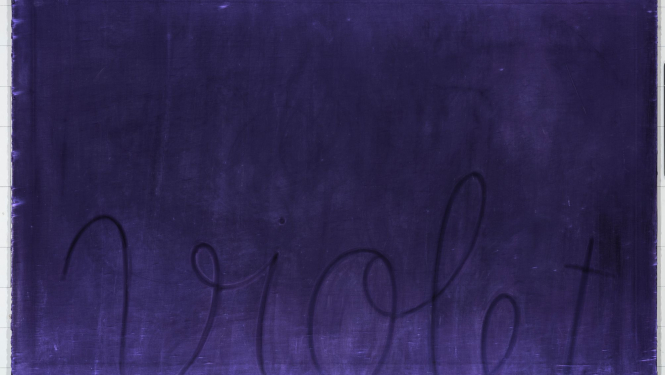 Barbara Gaile. Violet. 2020. Audekls, akrils, pigments. Mākslinieces īpašums. Foto: Normunds Brasliņš.