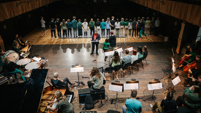 Cirka un laikmetīgās mūzikas performance koncertzālē “Cēsis”, foto: Liene Leonoviča