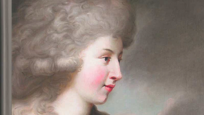 Grāmatas “Dievinātā Doroteja. Kurzemes pēdējā hercogiene” vāka fragments.