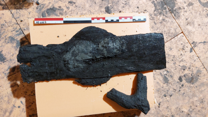 Arheoloģiskais kultūrslānis topošajā Rakstniecības un mākslas muzeja mājvietā Mārstaļu ielā 6. Foto: Artūrs Tomsons.